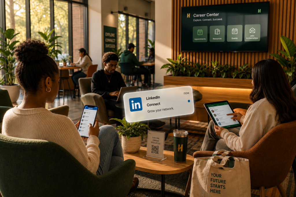 Linking students to resources liked linkedIN icon